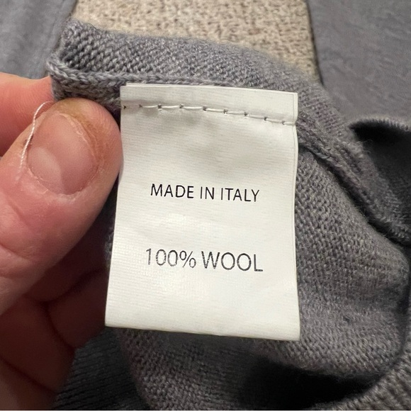 Lorenzo Magni Sweater Men's Large Gray V-Neck 100% Wool Made In Italy - Picture 5 of 9